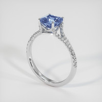 1.05 Ct. Blue Sapphire Ring, 14K White Gold 2