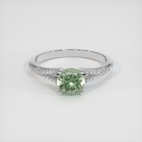 1.22 Ct. Green Sapphire Ring, 14K White Gold 1