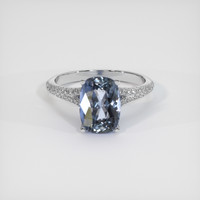 3.53 Ct. Sapphire Ring, 14K White Gold 1
