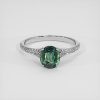 1.22 Ct. Green Sapphire Ring, 14K White Gold 1