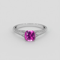 1.30 Ct. Purplish Pink Sapphire Ring, 14K White Gold 1