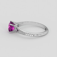 1.30 Ct. Purplish Pink Sapphire Ring, 14K White Gold 4