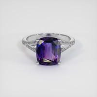 4.04 Ct. Bi Color Sapphire Ring, 14K White Gold 1