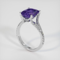 4.04 Ct. Bi Color Sapphire Ring, 14K White Gold 2
