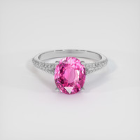 3.09 Ct. Pink Sapphire Ring, 14K White Gold 1