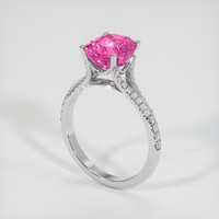 3.09 Ct. Pink Sapphire Ring, 14K White Gold 2