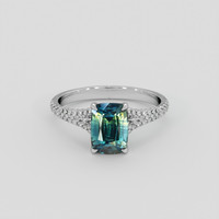 2.20 Ct. Bi Color Sapphire Ring, 14K White Gold 1