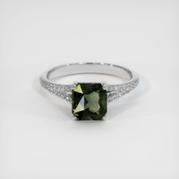 2.97 Ct. Greenish Brown Sapphire Ring, 14K White Gold 1