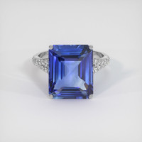 8.14 Ct. Blue Sapphire Ring, 18K White Gold 1