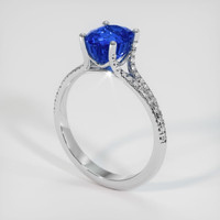 3.04 Ct. Blue Sapphire Ring, 18K White Gold 2