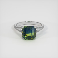 4.86 Ct. Bi Color Sapphire Ring, 18K White Gold 1