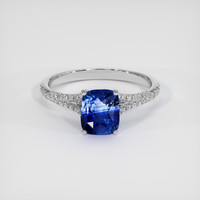 3.06 Ct. Sapphire Ring, 18K White Gold 1