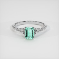 1.15 Ct. Emerald Ring, 18K White Gold 1