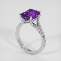 3.29 Ct. Purple Amethyst Ring, 18K White Gold 2