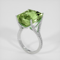 16.69 Ct. Green Tourmaline Ring, 18K White Gold 2