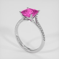 3.46 Ct. Pink Sapphire Ring, 18K White Gold 2