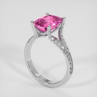 5.13 Ct. Pink Sapphire Ring, 18K White Gold 2