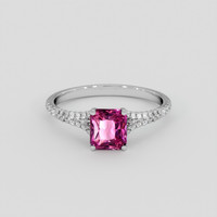 1.19 Ct. Pink Sapphire Ring, 18K White Gold 1
