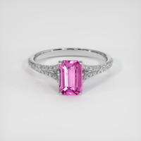 1.43 Ct. Pink Sapphire Ring, 18K White Gold 1