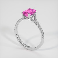1.43 Ct. Pink Sapphire Ring, 18K White Gold 2