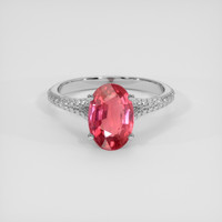 2.50 Ct. Padparadscha Sapphire Ring, 18K White Gold 1
