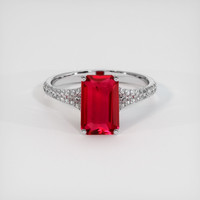 2.03 Ct. Ruby Ring, 18K White Gold 1