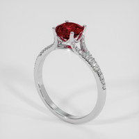 1.21 Ct. Ruby Ring, 18K White Gold 2