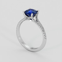 1.56 Ct. Blue Sapphire Ring, 18K White Gold 2