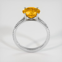 4.61 Ct. Orangish Yellow Sapphire Ring, 18K White Gold 3