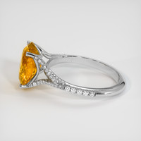 4.61 Ct. Orangish Yellow Sapphire Ring, 18K White Gold 4