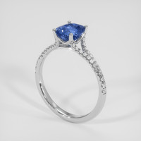 1.48 Ct. Blue Sapphire Ring, 18K White Gold 2