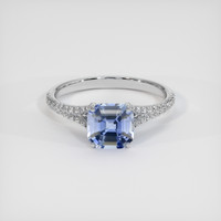 1.05 Ct. Blue Sapphire Ring, 18K White Gold 1