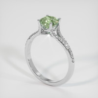 1.22 Ct. Green Sapphire Ring, 18K White Gold 2