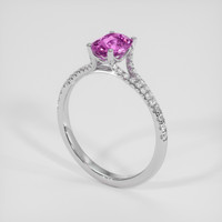 1.00 Ct. Purplish Pink Sapphire Ring, 18K White Gold 2