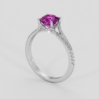 1.30 Ct. Purplish Pink Sapphire Ring, 18K White Gold 2