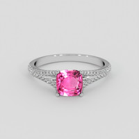 1.28 Ct. Pink Sapphire Ring, 18K White Gold 1