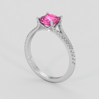 1.28 Ct. Pink Sapphire Ring, 18K White Gold 2