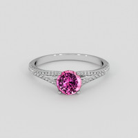1.04 Ct. Pink Sapphire Ring, 18K White Gold 1