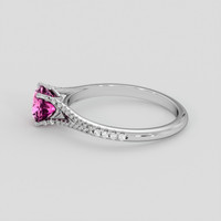 1.04 Ct. Pink Sapphire Ring, 18K White Gold 4