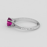 1.27 Ct. Purplish Pink Sapphire Ring, 18K White Gold 4