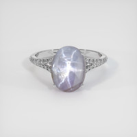 5.89 Ct. Bluish Purple Sapphire Ring, 18K White Gold 1