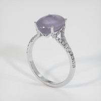 5.89 Ct. Bluish Purple Sapphire Ring, 18K White Gold 2