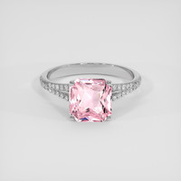 3.08 Ct. Pink Sapphire Ring, 18K White Gold 1