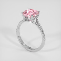 3.08 Ct. Pink Sapphire Ring, 18K White Gold 2