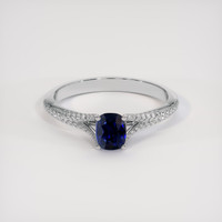 0.81 Ct. Blue Sapphire Ring, 18K White Gold 1