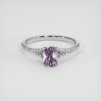 0.79 Ct. Purple Sapphire Ring, 18K White Gold 1