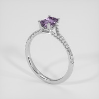0.79 Ct. Purple Sapphire Ring, 18K White Gold 2