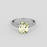 3.22 Ct. Yellow Sapphire Ring, 18K White Gold 1