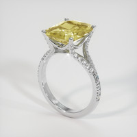 6.13 Ct. Yellow Sapphire Ring, 18K White Gold 2