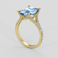 4.31 Ct. Blue Sapphire Ring, 10K Yellow Gold 2